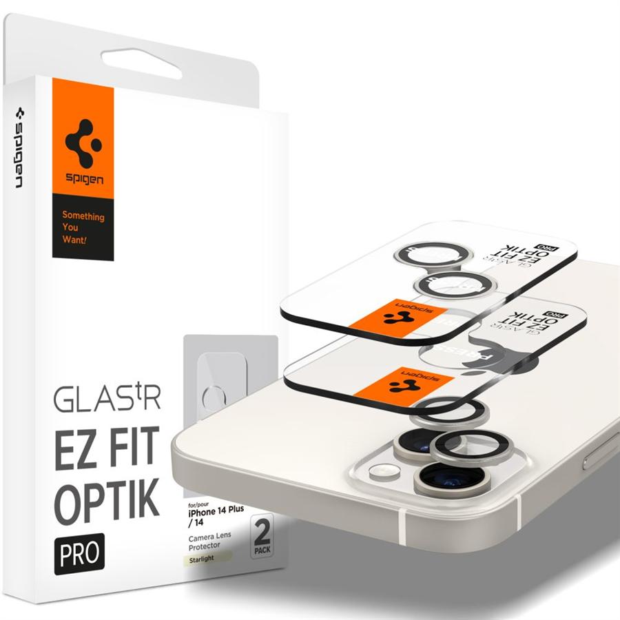 Spigen Optik.tr Camera Protector Ochranné Sklo iPhone 14/14 Plus Starlight (2 Pack)