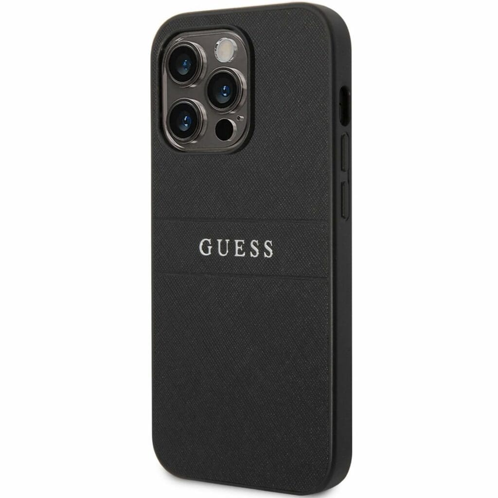 Guess PU Leather Saffiano Black Kryt iPhone 14 Pro