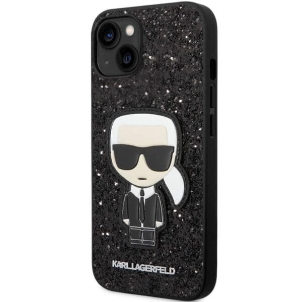 Karl Lagerfeld Glitter Flakes Ikonik Black Kryt iPhone 14 Plus