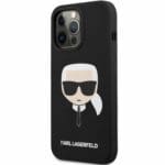 Karl Lagerfeld MagSafe Liquid Silicone Karl Head Black Kryt iPhone 13