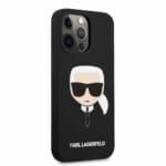 Karl Lagerfeld MagSafe Liquid Silicone Karl Head Black Kryt iPhone 13