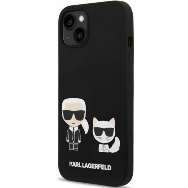 Karl Lagerfeld MagSafe Liquid Silicone Karl and Choupette Black Kryt iPhone 14