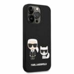 Karl Lagerfeld MagSafe Liquid Silicone Karl and Choupette Black Kryt iPhone 14 Pro