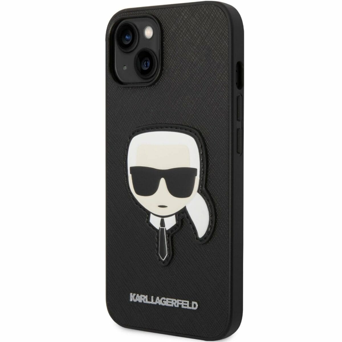 Karl Lagerfeld PU Saffiano Karl Head Black Kryt iPhone 14