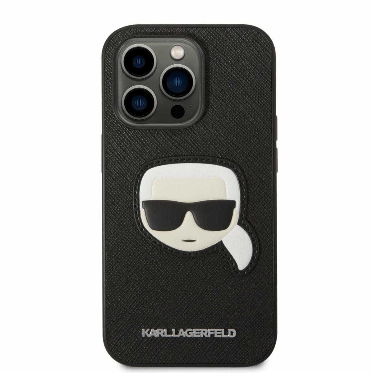 Karl Lagerfeld PU Saffiano Karl Head Black Kryt iPhone 14 Pro