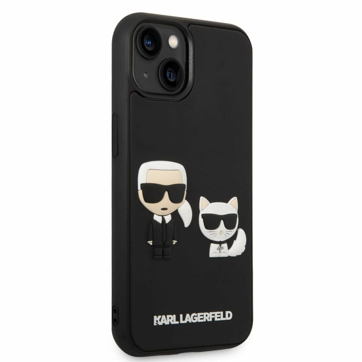 Karl Lagerfeld and Choupette 3D Black Kryt iPhone 14