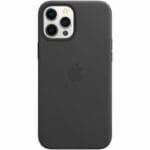 Apple Black Leather MagSafe Kryt iPhone 12 Pro Max