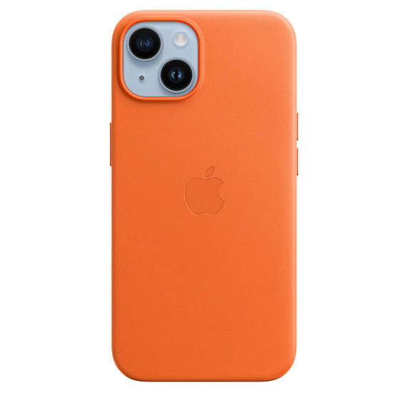 Apple Leather MPP83ZM/A Orange Kryt iPhone 14