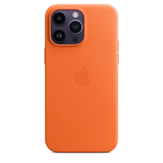 Apple Leather MPPR3ZM/A Orange Kryt iPhone 14 Pro Max