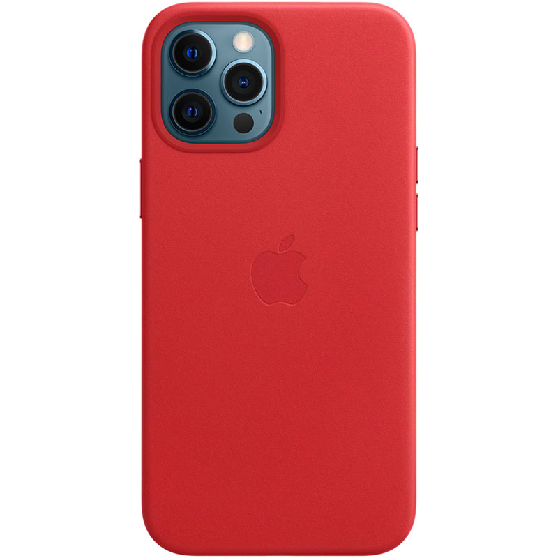 Apple Red Leather MagSafe Kryt iPhone 12 Pro Max