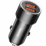 Baseus Car Charger Small Screw Dual USB Quick Charge 36W Black