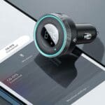 Baseus Enjoy Car LED Wireless 2x USB 3,5mm Jack MP3, Bluetooth 5.0 3.4A Black (CCLH-01)