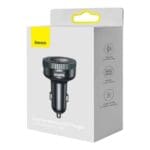 Baseus Enjoy Car LED Wireless 2x USB 3,5mm Jack MP3, Bluetooth 5.0 3.4A Black (CCLH-01)