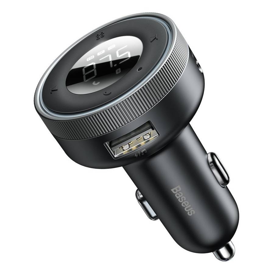 Baseus Enjoy Car LED Wireless 2x USB 3,5mm Jack MP3 Nabíjačka Blueoth 5.0 3.4A Black (CCLH-01)