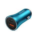 Baseus Golden Contacr Max Nabíjačka Do Auta, USB + USB-C, 60W (Blue)