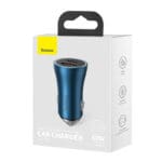 Baseus Golden Contacr Max Nabíjačka Do Auta, USB + USB-C, 60W (Blue)