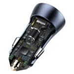 Baseus Golden Contacr Pro Quick Nabíjačka Do Auta 2x USB 40 W Quick Charge SCP FCP AFC + USB - USB Type C Cable Gray (TZCCJD-A0G)