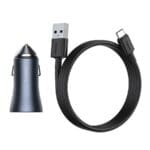 Baseus Golden Contacr Pro Quick Nabíjačka Do Auta USB Type C USB 40 W Power Delivery 3.0 Quick Charge 4+ SCP FCP AFC + USB - USB Type C Cable Gray (TZCCJD-0G)
