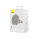 Baseus Magnetic Car Mount With Cable Clip Creamy White