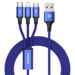 Baseus Rapid Series USB to Type-C and Lighting and MicroUSB 3-in-1 Blue 120 cm