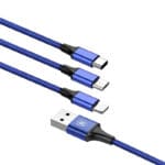 Baseus Rapid Series USB to Type-C and Lighting and MicroUSB 3-in-1 Blue 120 cm