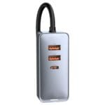 Baseus Share Gether 3x USB USB Type C Nabíjačka Do Auta 120W PPS Quick Charge Power Delivery Gray (CCBT-B0G)