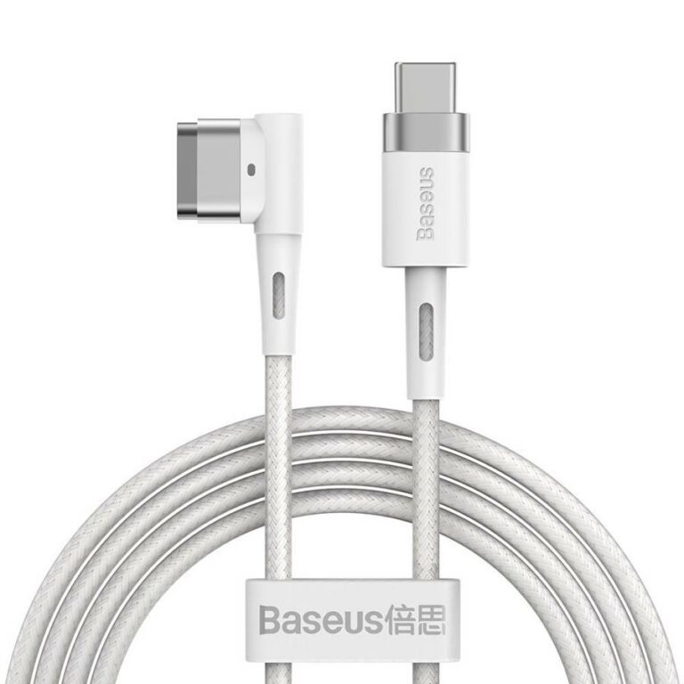 Baseus Zinc Angular Magnetic Power Cable for MacBook Power - USB Type C 60W 2m White L-shape (CATXC-W02)