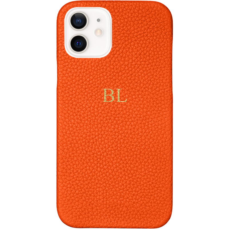 BHcase Leather Monogram Orange Kryt iPhone 12/12 Pro