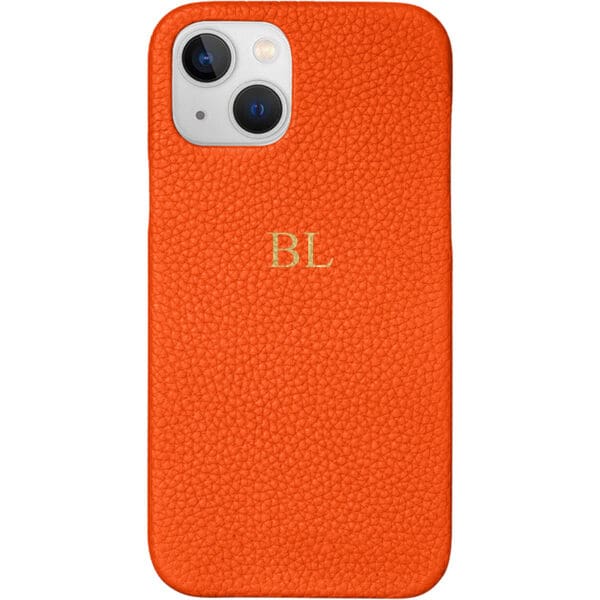BHcase Leather Monogram Orange Kryt iPhone 14