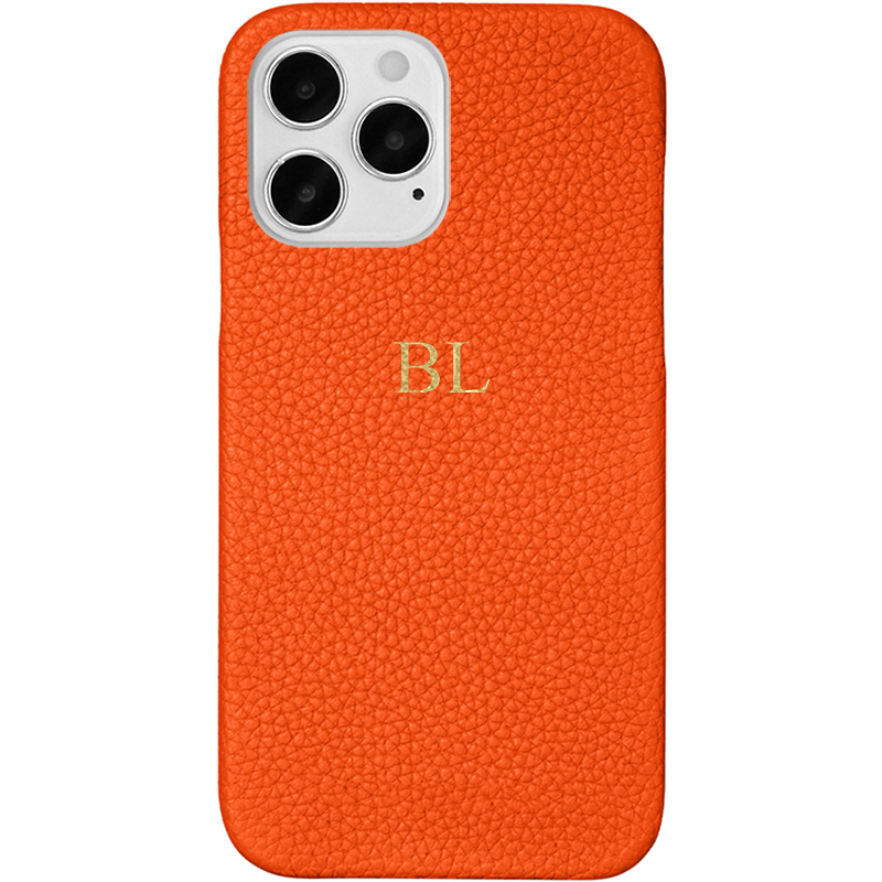 BHcase Leather Monogram Orange Kryt iPhone 14 Pro