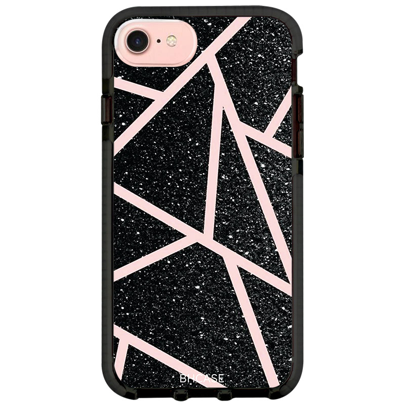 Black Glitter Pink Kryt iPhone 8/7/SE 2020/SE 2022