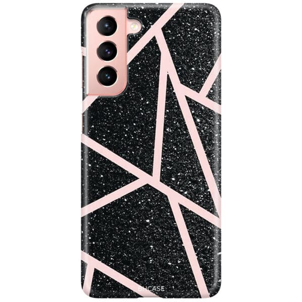 Black Glitter Pink Kryt Samsung S21