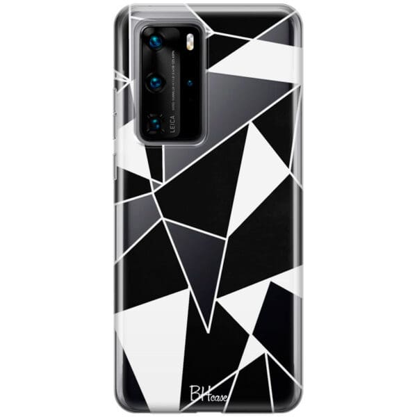 Black White Geometric Kryt Huawei P40 Pro