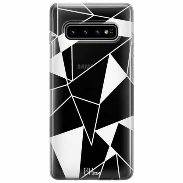 Black White Geometric Kryt Samsung S10