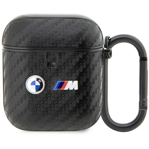 BMW BMA2WMPUCA2 Black Carbon Double Metal Logo Kryt AirPods 1/2
