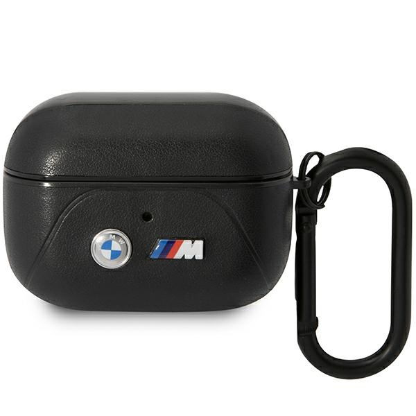 BMW BMAP22PVTK Black Leather Curved Line Kryt AirPods Pro