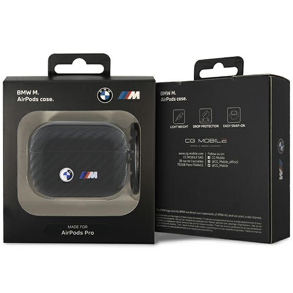 BMW BMAPWMPUCA2 Black Carbon Double Metal Logo Kryt AirPods Pro