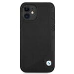 BMW BMHCP12SRCDPK Black Leather Deboss Kryt iPhone 12 Mini