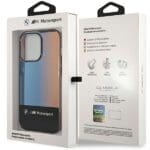 BMW BMHCP14L22HMGK Black Half Tricolor Kryt iPhone 14 Pro