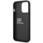 BMW BMHCP14L22PTDK Black Leather Stamp Tricolor Kryt iPhone 14 Pro