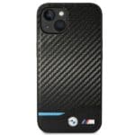 BMW BMHCP14S22NBCK Black Leather Carbon Kryt iPhone 14