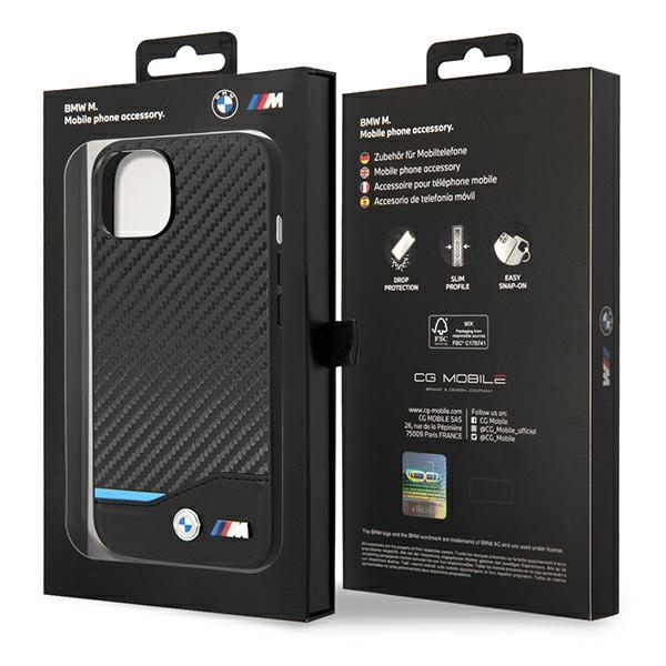 BMW BMHCP14S22NBCK Black Leather Carbon Kryt iPhone 14