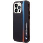 BMW BMHCP14X22HVGV Black IML Tricolor Stripe Kryt iPhone 14 Pro Max