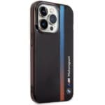 BMW BMHCP14X22HVGV Black IML Tricolor Stripe Kryt iPhone 14 Pro Max