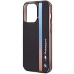 BMW BMHCP14X22HVGV Black IML Tricolor Stripe Kryt iPhone 14 Pro Max