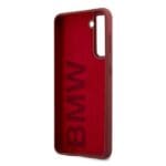 BMW BMHCS21MSLBLRE Red Silicone Signature Logo Kryt Samsung S21 Plus
