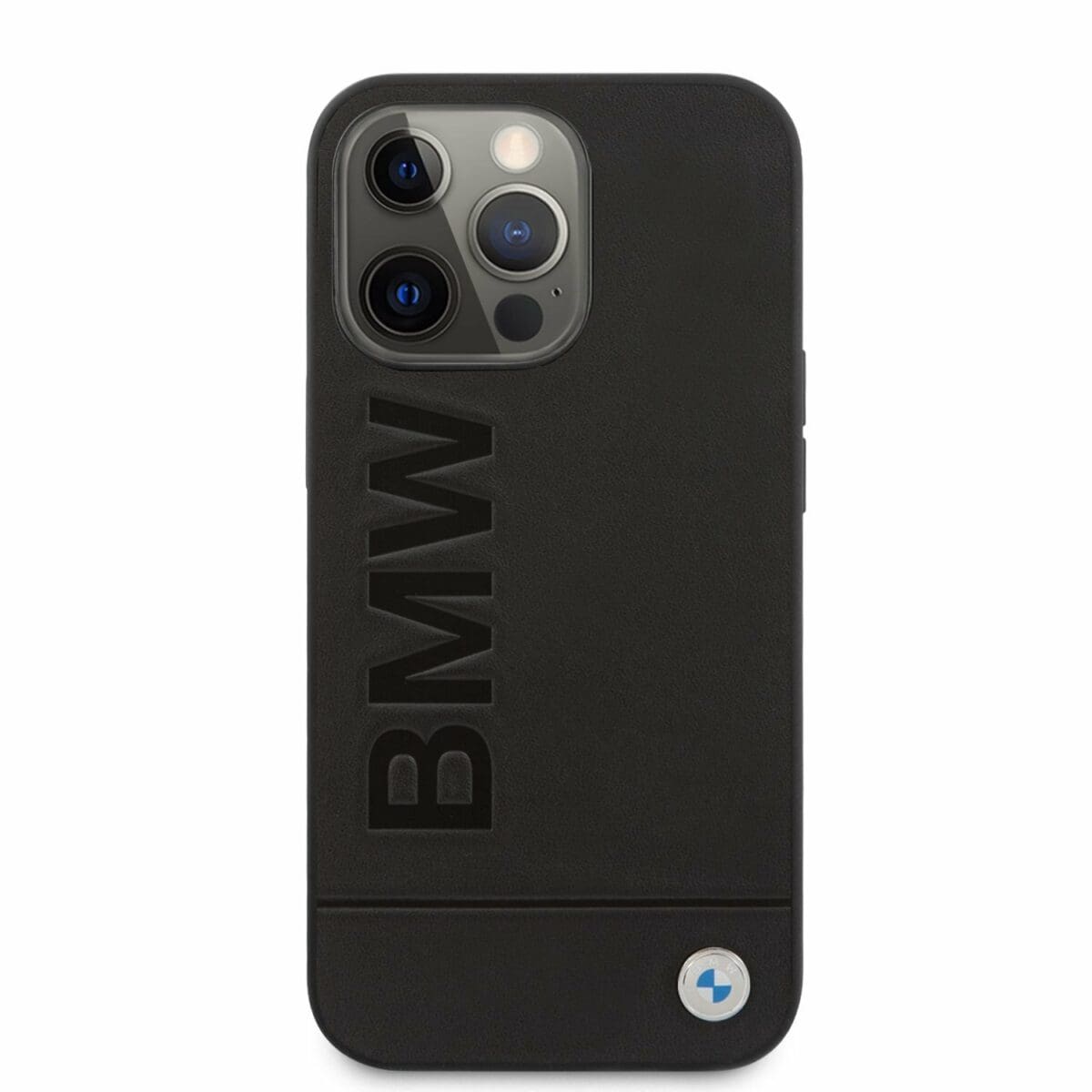 BMW Leather Hot Stamp Kryt iPhone 14 Pro Black