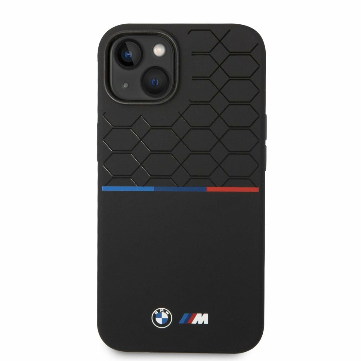 BMW M Liquid Silicone Tricolor Kryt iPhone 14 Black