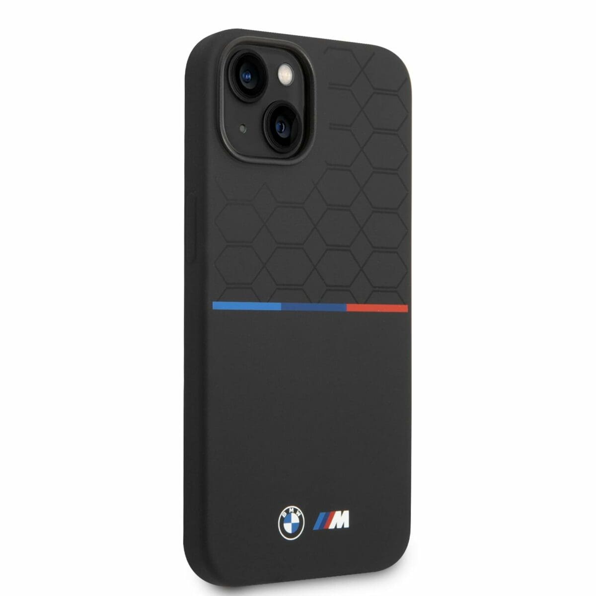 BMW M Liquid Silicone Tricolor Kryt iPhone 14 Black
