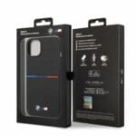 BMW M Liquid Silicone Tricolor Kryt iPhone 14 Plus Black